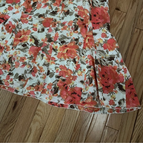 Womens Sarah Arizona Side Zip Linen Flared A-Line Skirt Size M Built in Slip - Picture 4 of 9